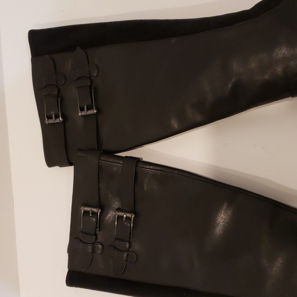 Cole Haan Air Jalisa Black Leather boots with Suede, slide zipper closur - Picture 5 of 16